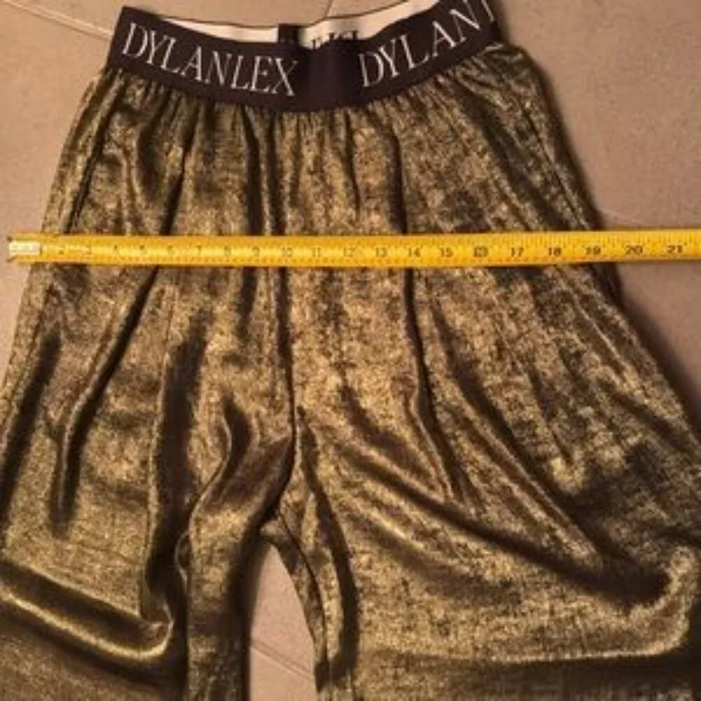 Dylanlex Pants Metallic Gold Wide Leg Cozy Pant XS - Picture 1 of 14